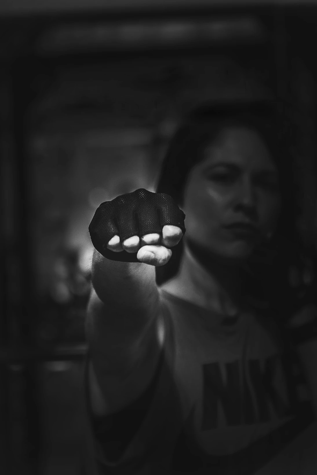 Amber with glove
